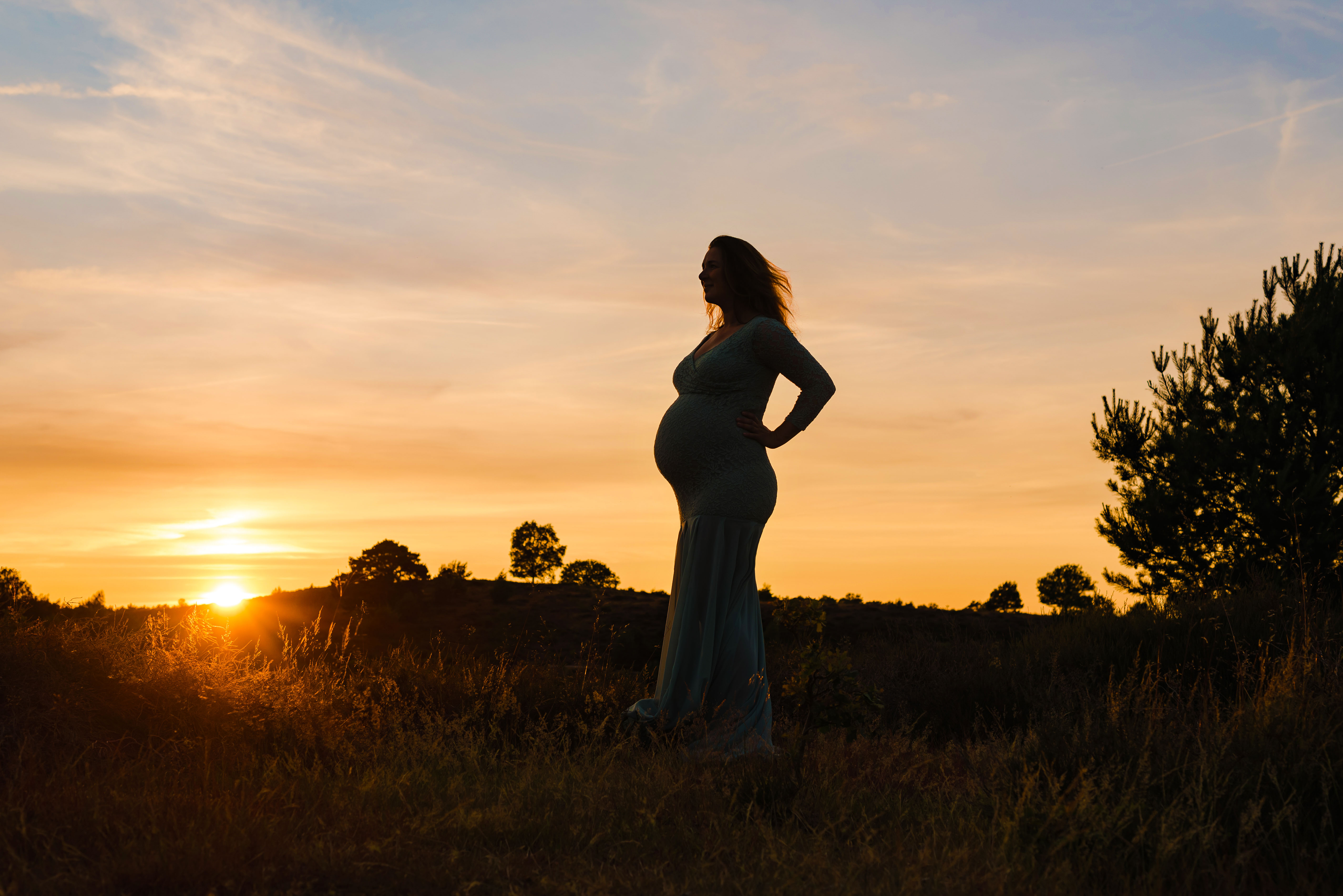 zwangerschapsshoot silhouette foto