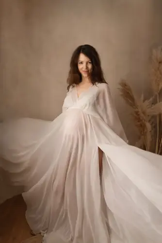 Zwangerschapsjurk wit voile