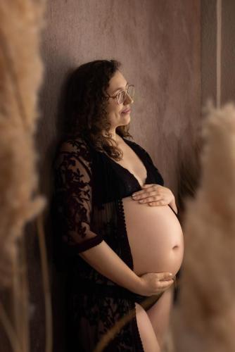Zwangerschapskleding zwart kanten vest