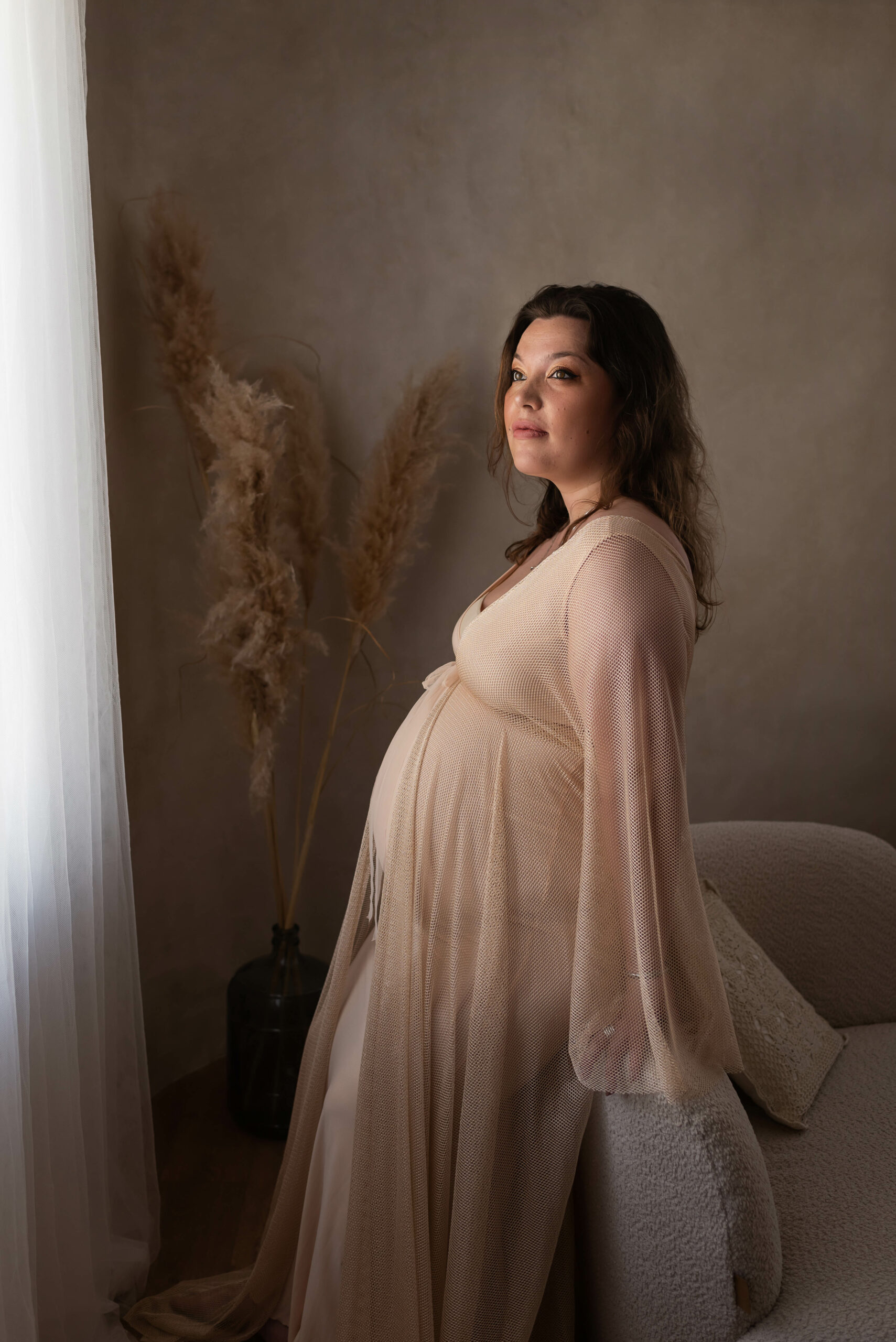 Zwangerschapsjurk beige goud